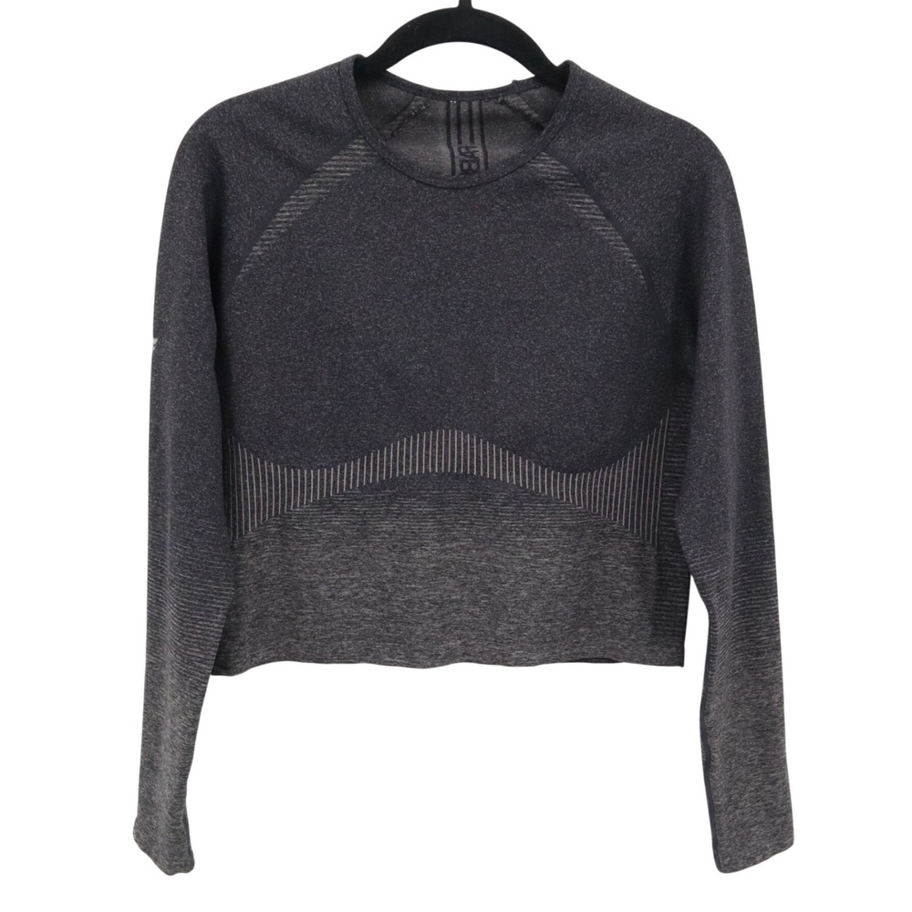 Fabletics Crop Top Womens XS Gray‎ Sporty Athletic Activewear Gym Wear...
